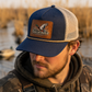 Shallow Water Stalkers Turkey Leather Patch Rope Trucker Hat Navy/Tan
