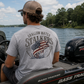 American Flag Bass Tee | Heather Gray | Shallow Water Stalkers