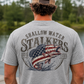 American Flag Bass Tee | Heather Gray | Shallow Water Stalkers