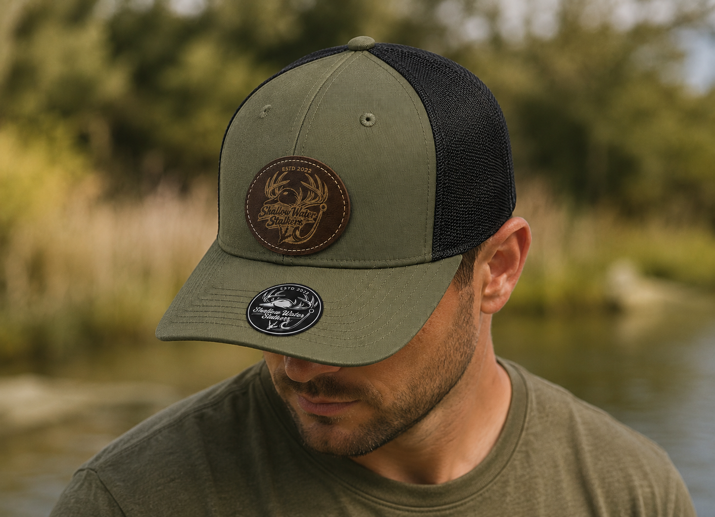 Shallow Water Stalkers Mid-Pro Trucker Hat – Loden Green / Black (Pre-Order)