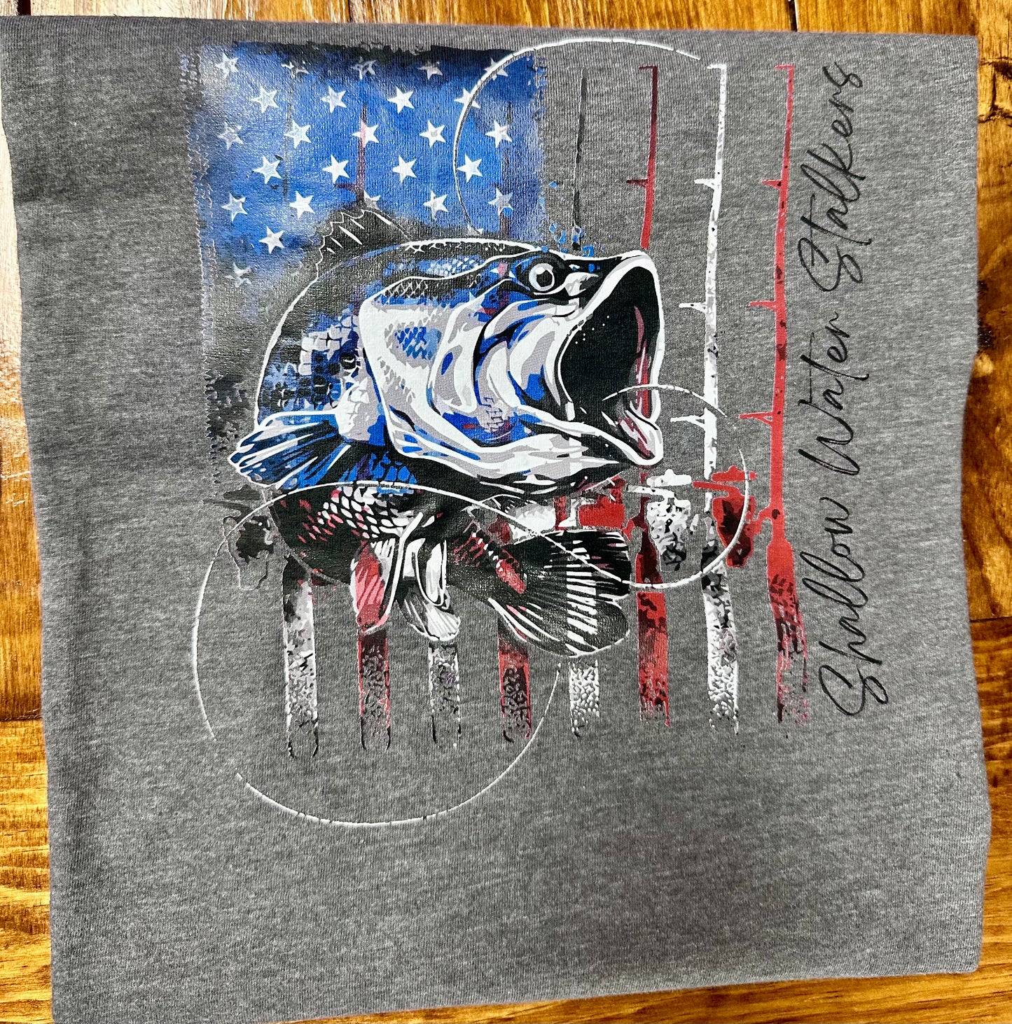 Clearance T-Shirt - Red, White & Blue Bass