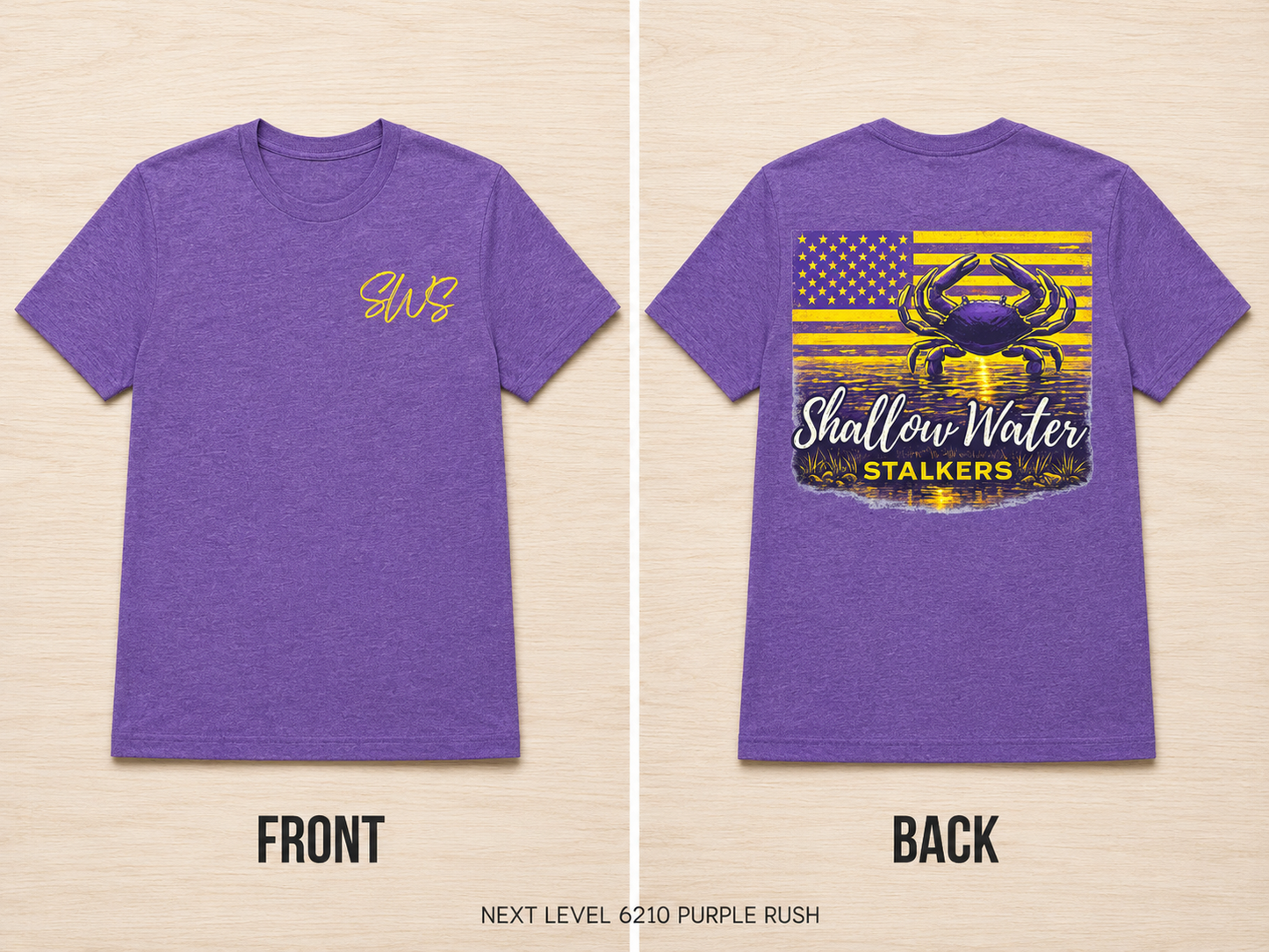 Purple & Gold Crab T-Shirt / Shallow Water Stalkers