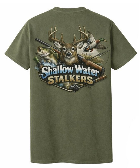 Shallow Water Stalkers Deer & Duck Sage Heavyweight T-Shirt – 1717