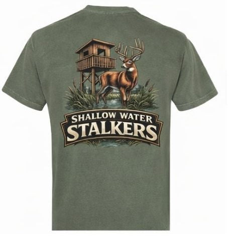 Shallow Water Stalkers™ Swamp Buck Tee – Moss | Comfort Colors 1717