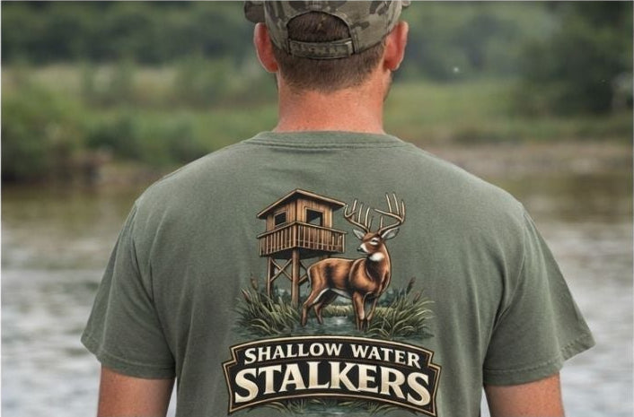 Shallow Water Stalkers™ Swamp Buck Tee – Moss | Comfort Colors 1717