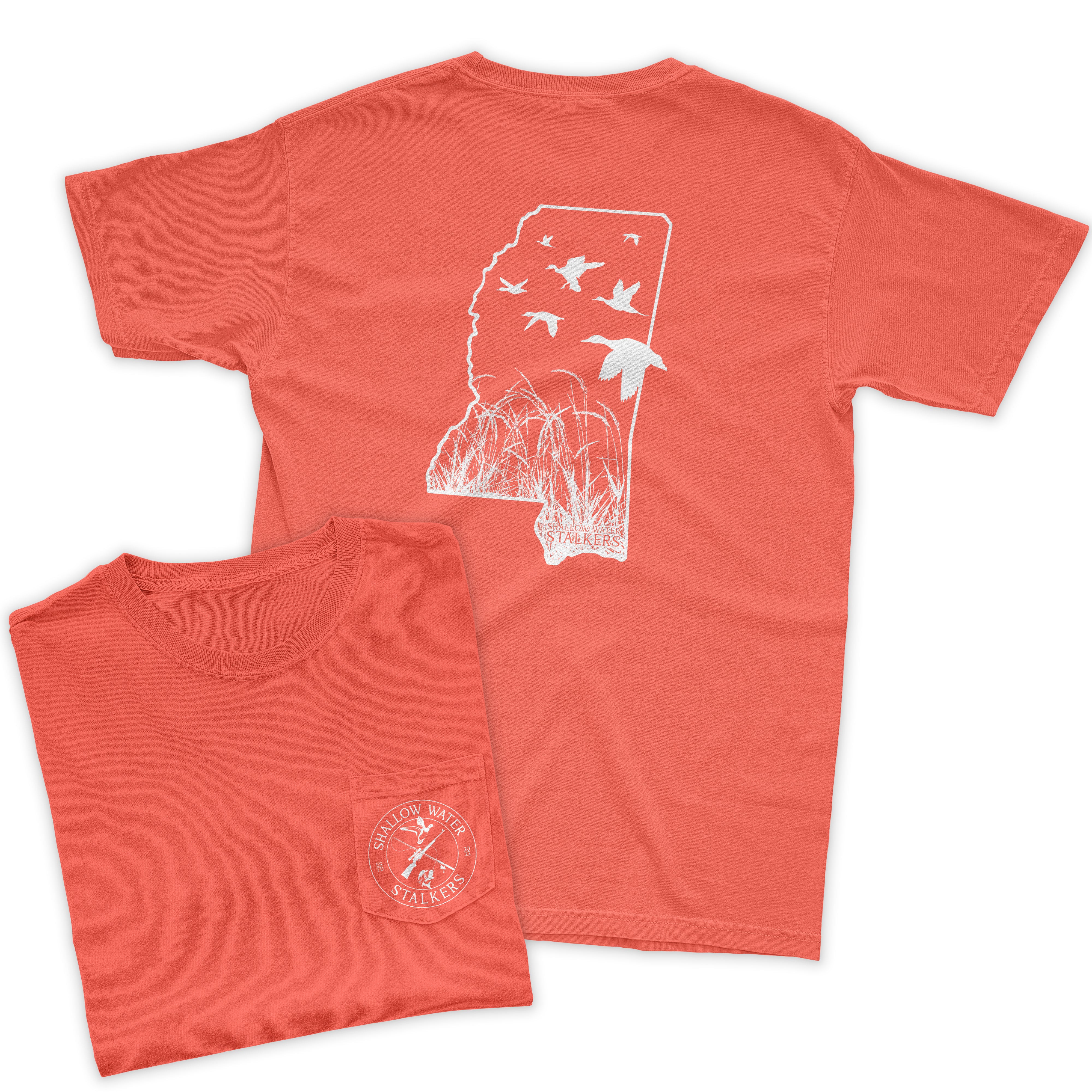 LA/MS Duck State Scene Pocket Tee – Shallow Water Stalkers